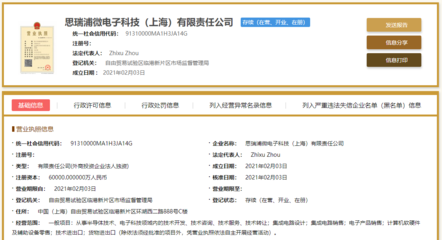 注冊資本6億元，科創(chuàng)板芯片設(shè)計企業(yè)思瑞浦成立新公司涉足計算機軟硬件及輔助設(shè)備零售